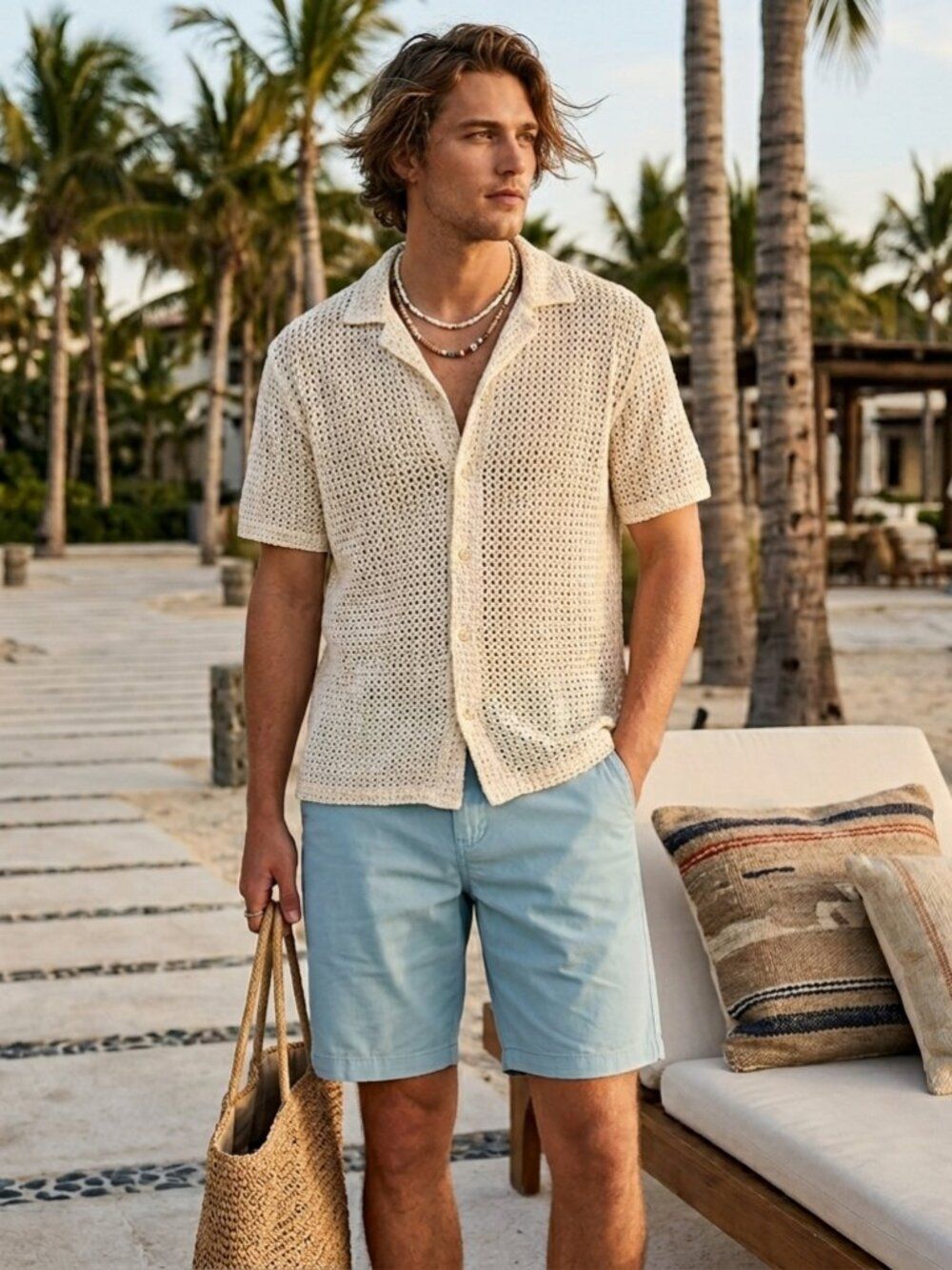 Aeropostale Men's Pale Blue Stretch Classic Shorts NWT Size 34